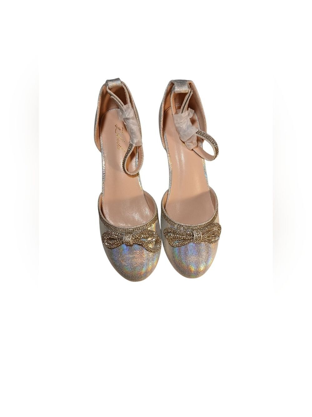 NWT Liheels Holographic Shoes W Rhinestone Size 3